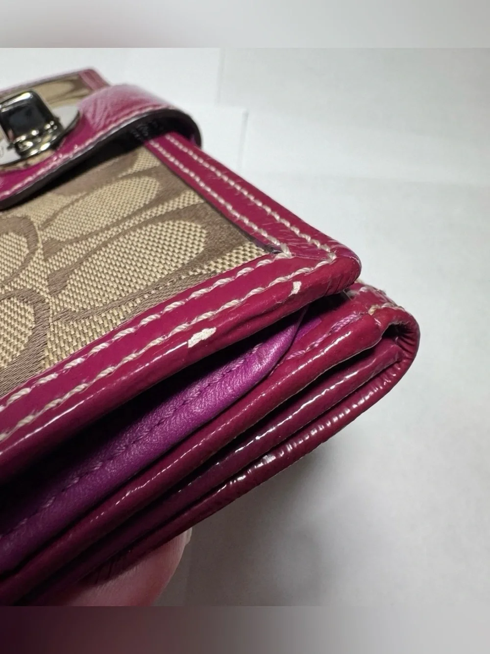 Coach Hampton Signature Slim Envelope Turnlock Wallet